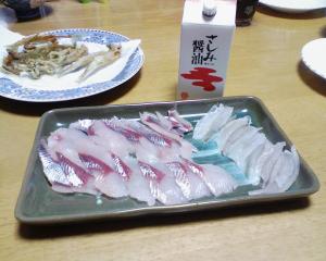 いただいたニシンと一緒に刺身に