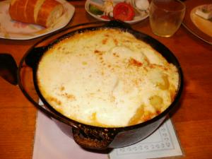 Spanish omelet cooked in Dutch oven
