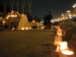 雪明かりの浅草橋 雪明かりの浅草橋