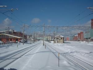 A view from the platform of JR Otaru Chikko Station