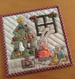 うさぎのミニタペストリー12月